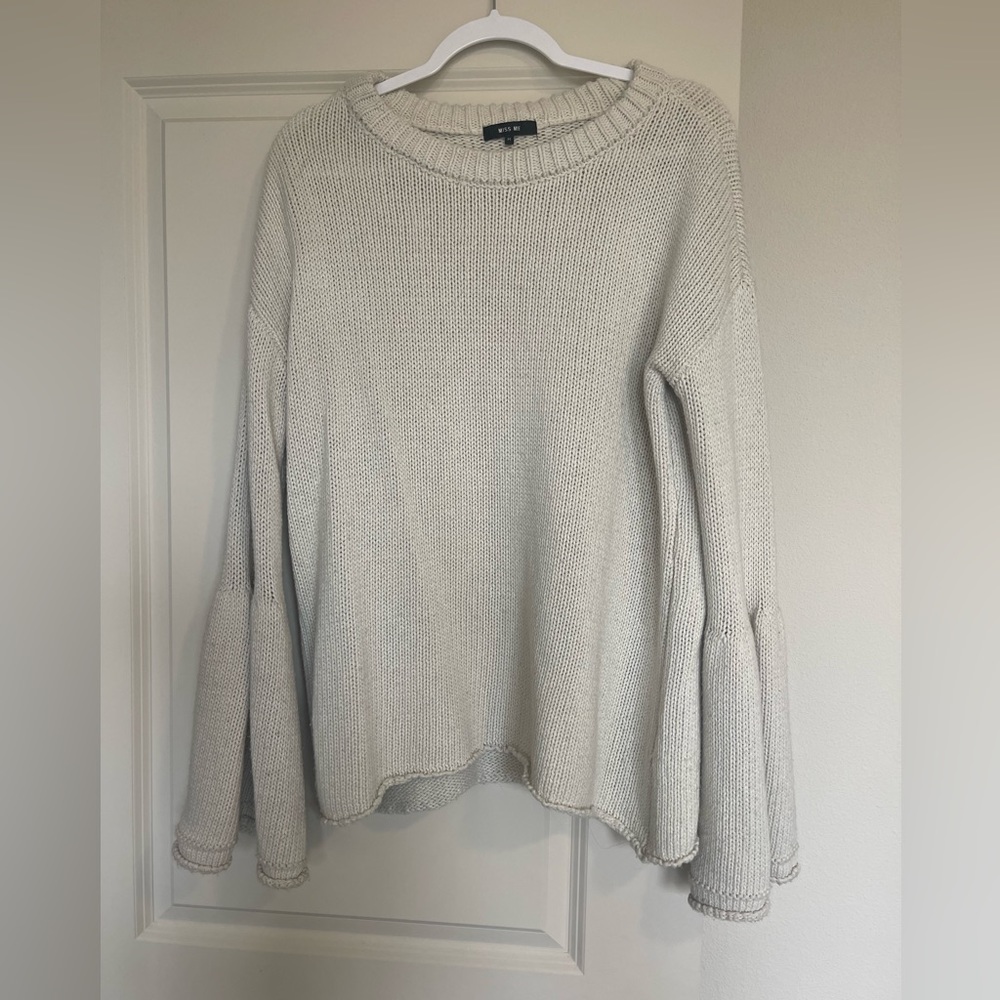 Miss Me White Knitted Sweater, size medium